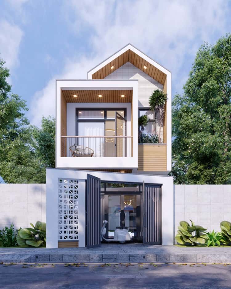 Thiết kế nhà đẹp 2 tầng HIỆN ĐẠI cùng XU HƯỚNG MỚI NHẤT 8 Thiet ke nha 2 tang tai Hue - Thi cong tron goi by Mihico